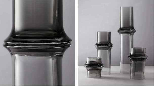 灵感来自竹子形状的玻璃花瓶