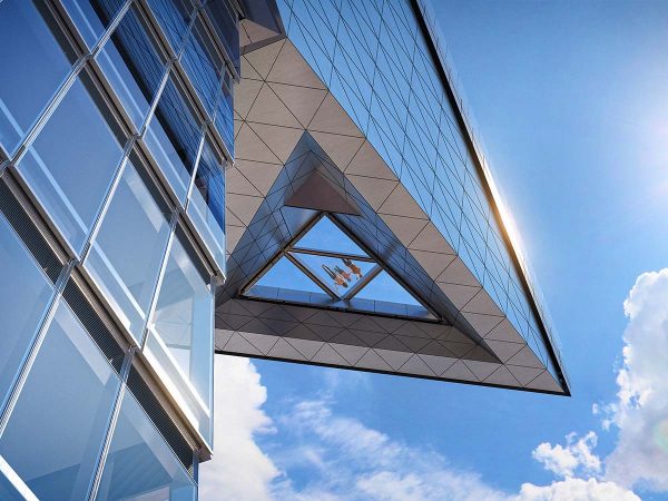 在曼哈顿上空漂浮的 The Edge