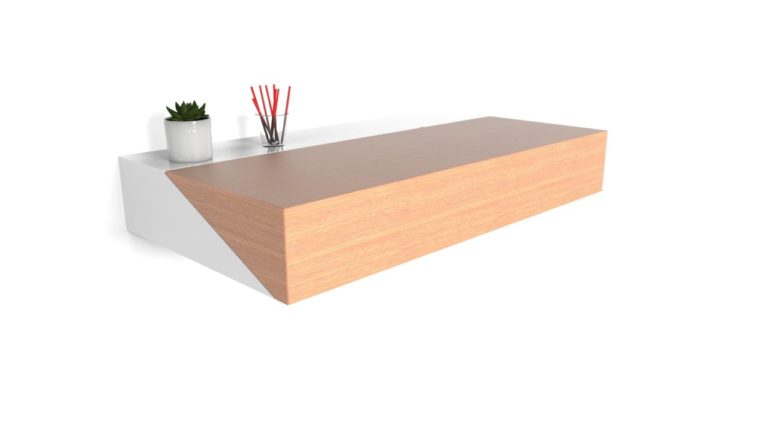 这个隐藏的墙桌是一个空间高效的WFH解决方案