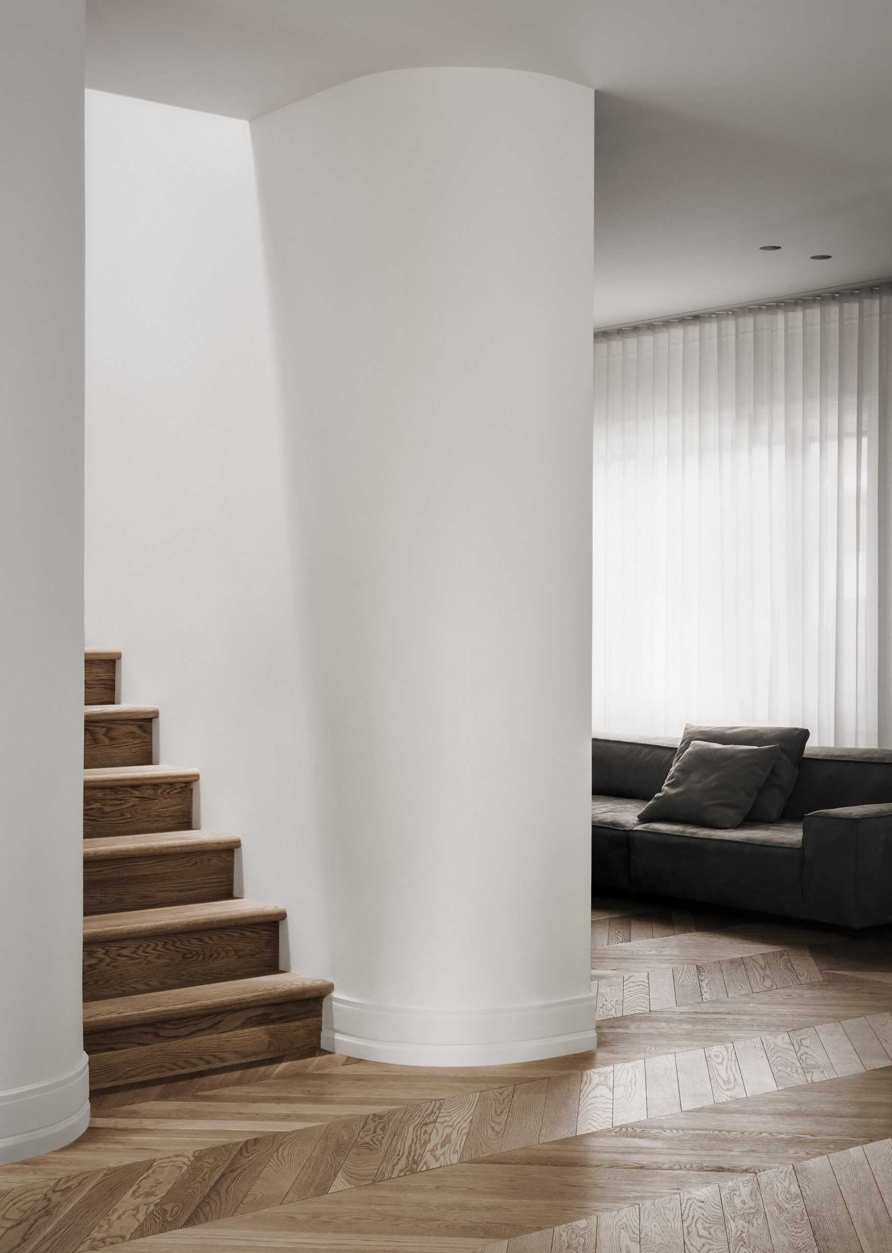 Atelier Barda装修的蒙特利尔房屋，黑白对比