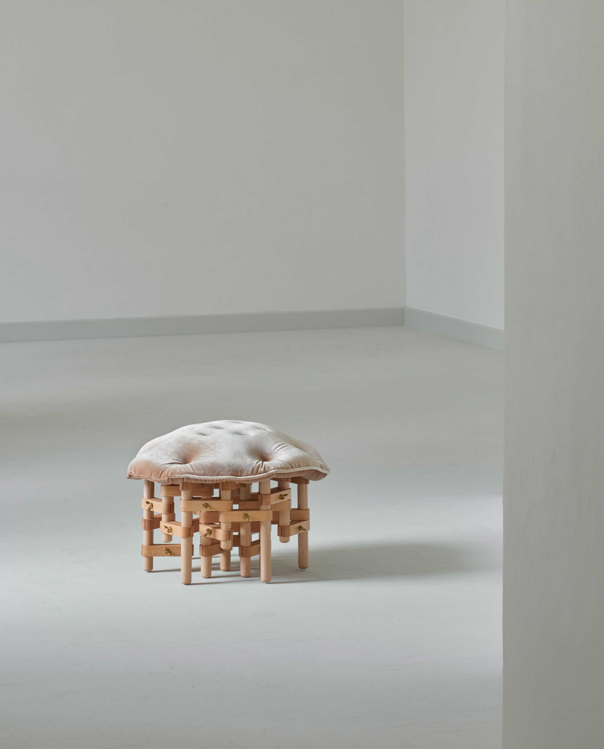 设想的舒适家具系列将天鹅绒座椅与木制框架配对