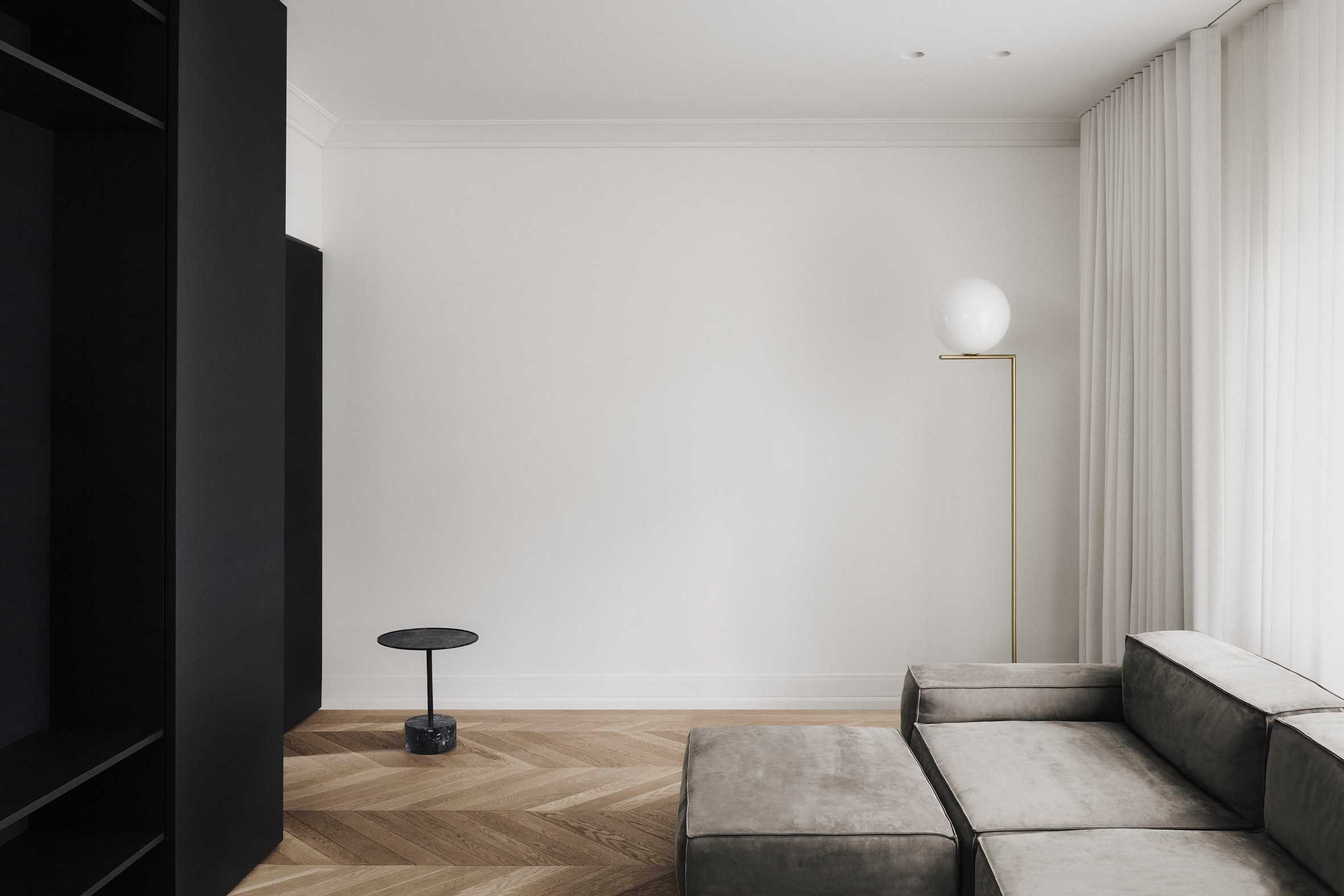 Atelier Barda装修的蒙特利尔房屋，黑白对比