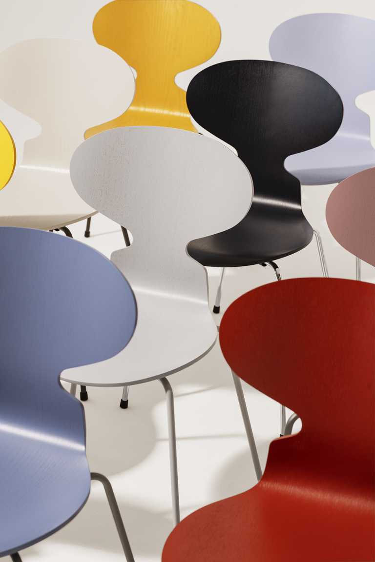 Arne Jacobsen的堆叠椅子发布了16种新颜色