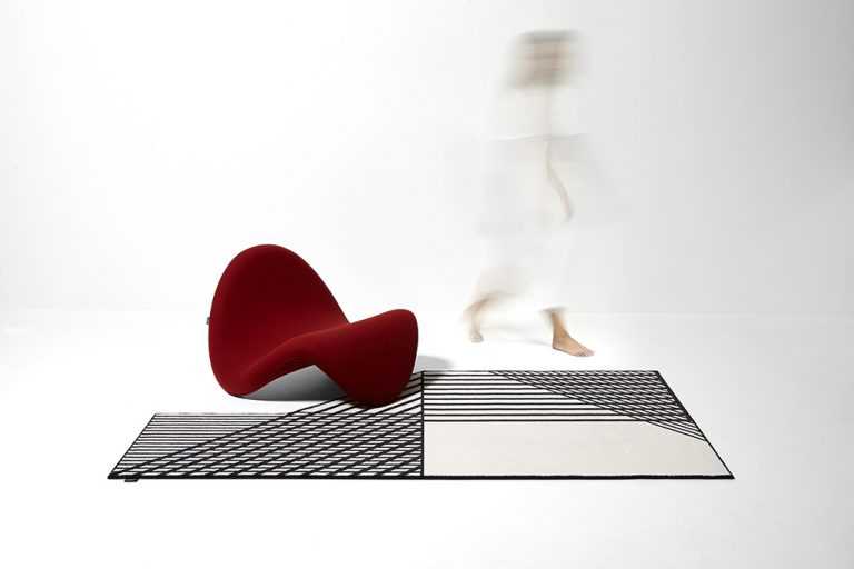 Tramato地毯系列采用图形黑色+白色