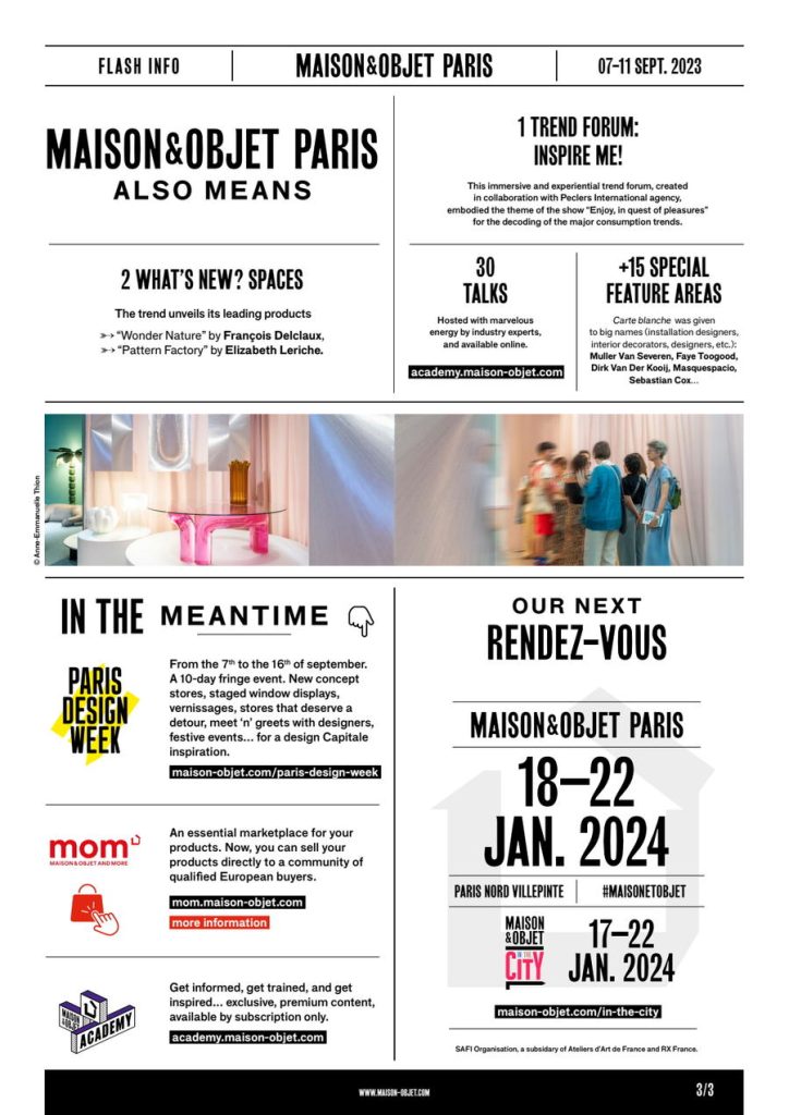 Maison&Objet：2023巴黎时尚家居设计展秋季版回顾