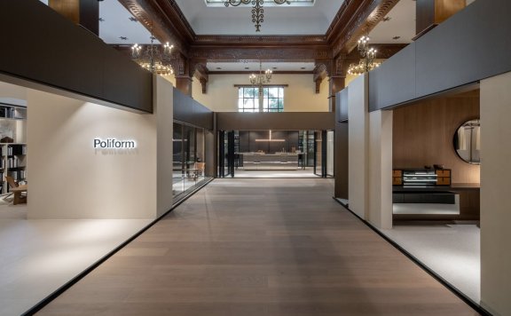 家具品牌Poliform在上海米兰家具展的展场图片