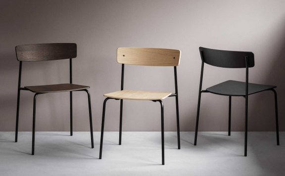 丹麦家具品牌Takt的一款钢制平整椅子